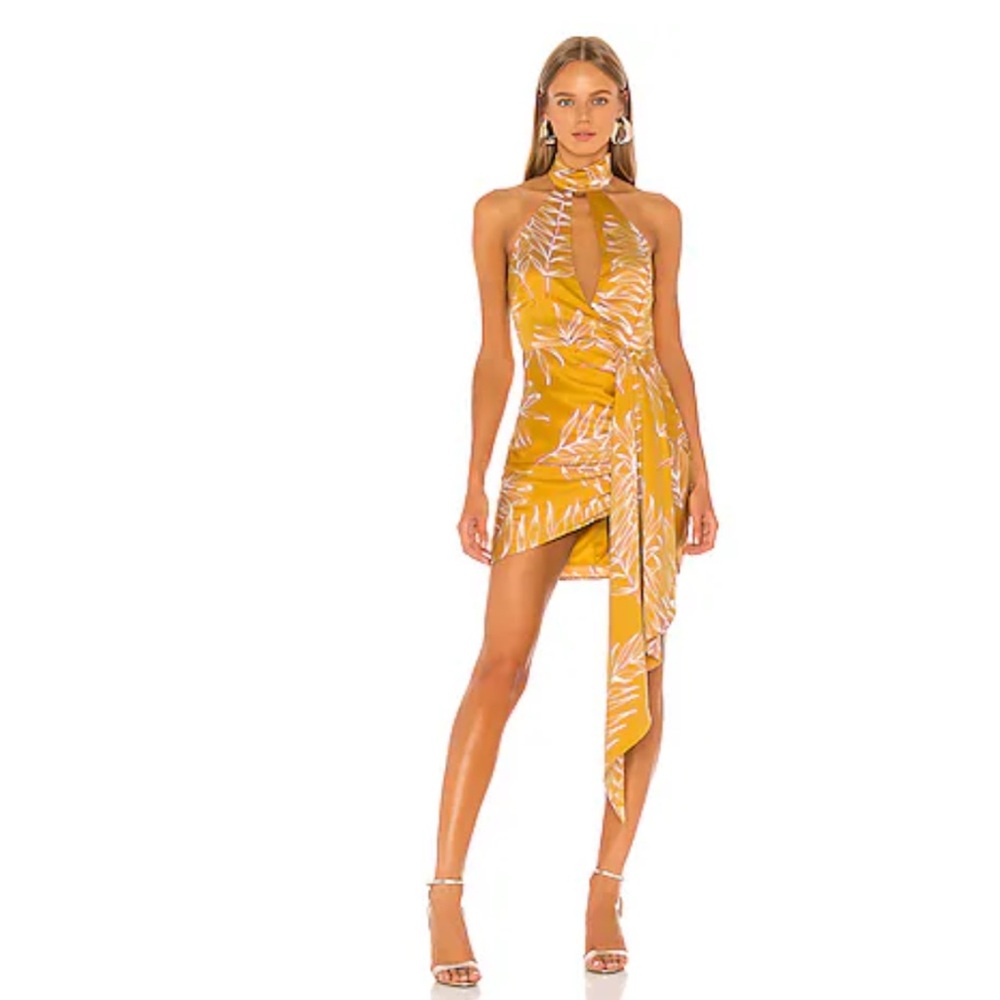Antonia Mini Dress in Gold Tropical Camila Coelho XL